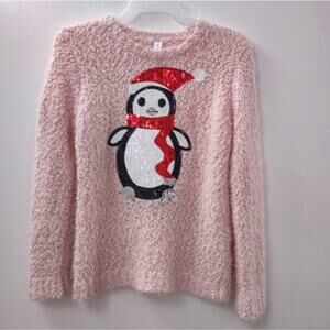 Penguin Sequined Christmas Sweater Size Large